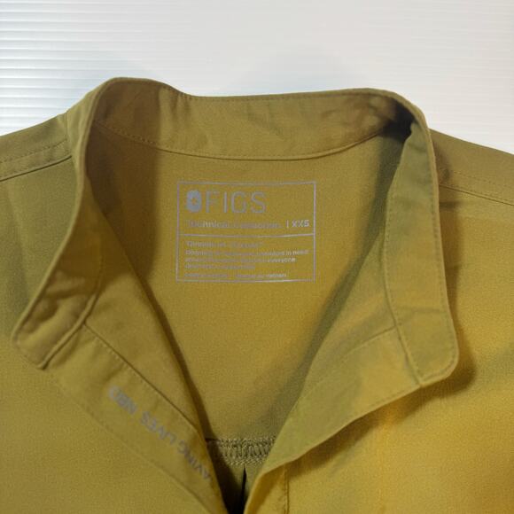 FIGS Rafaela Oversized Scrub Top Martini Olive Green Women’s XXS Rare Retired - Picture 6 of 11